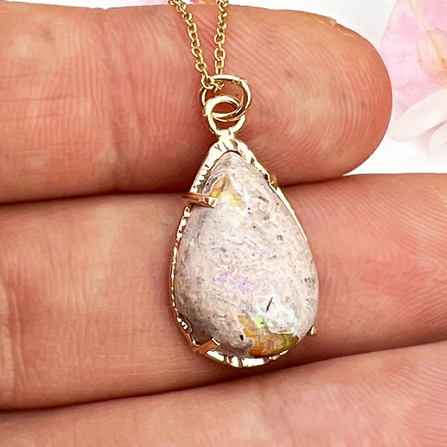 14k Boulder Opal Drop Necklace