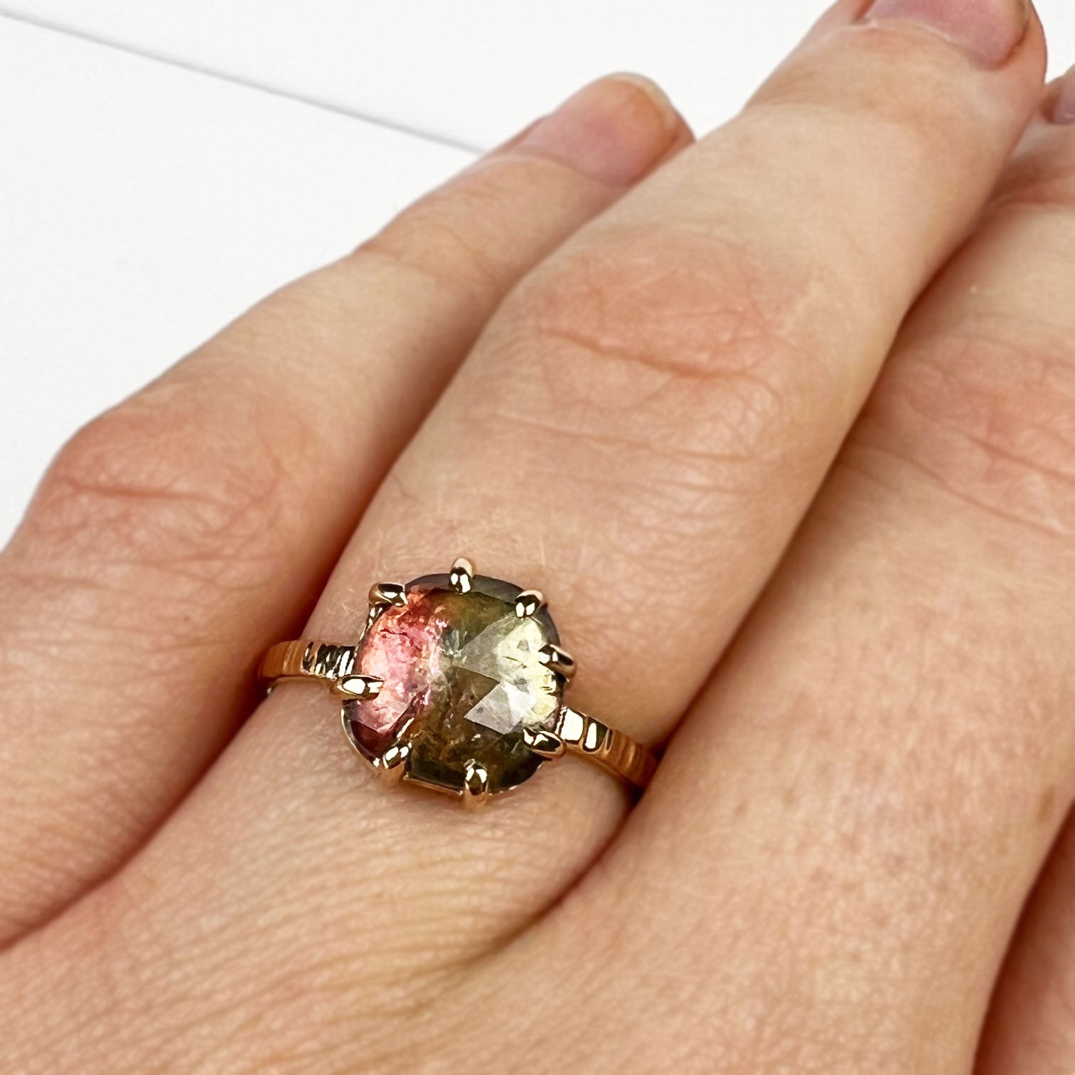 Watermelon clearance quartz ring