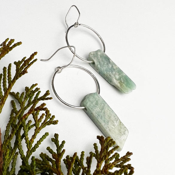 Amazonite Hoop Earrings