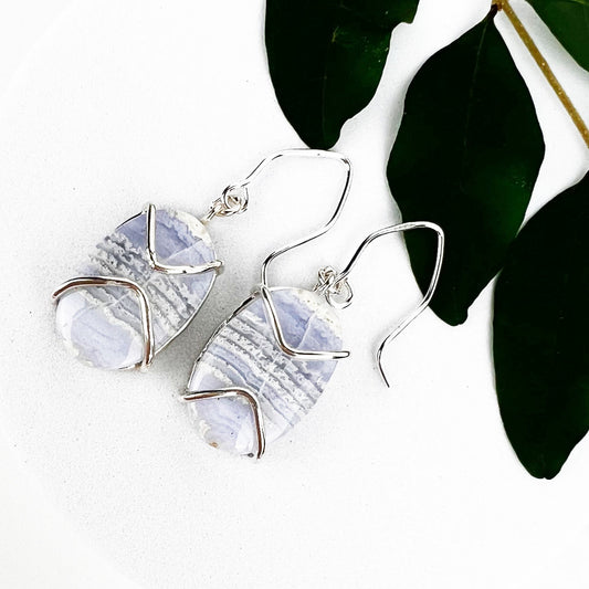 Blue Lace Point Earrings