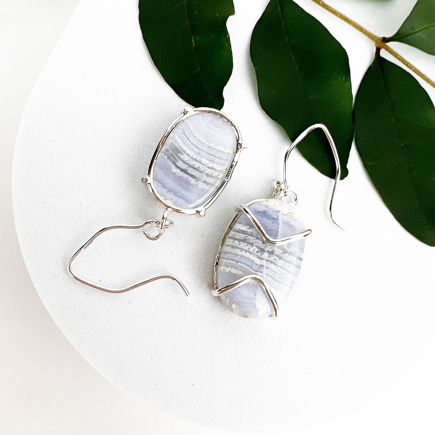 Blue Lace Point Earrings