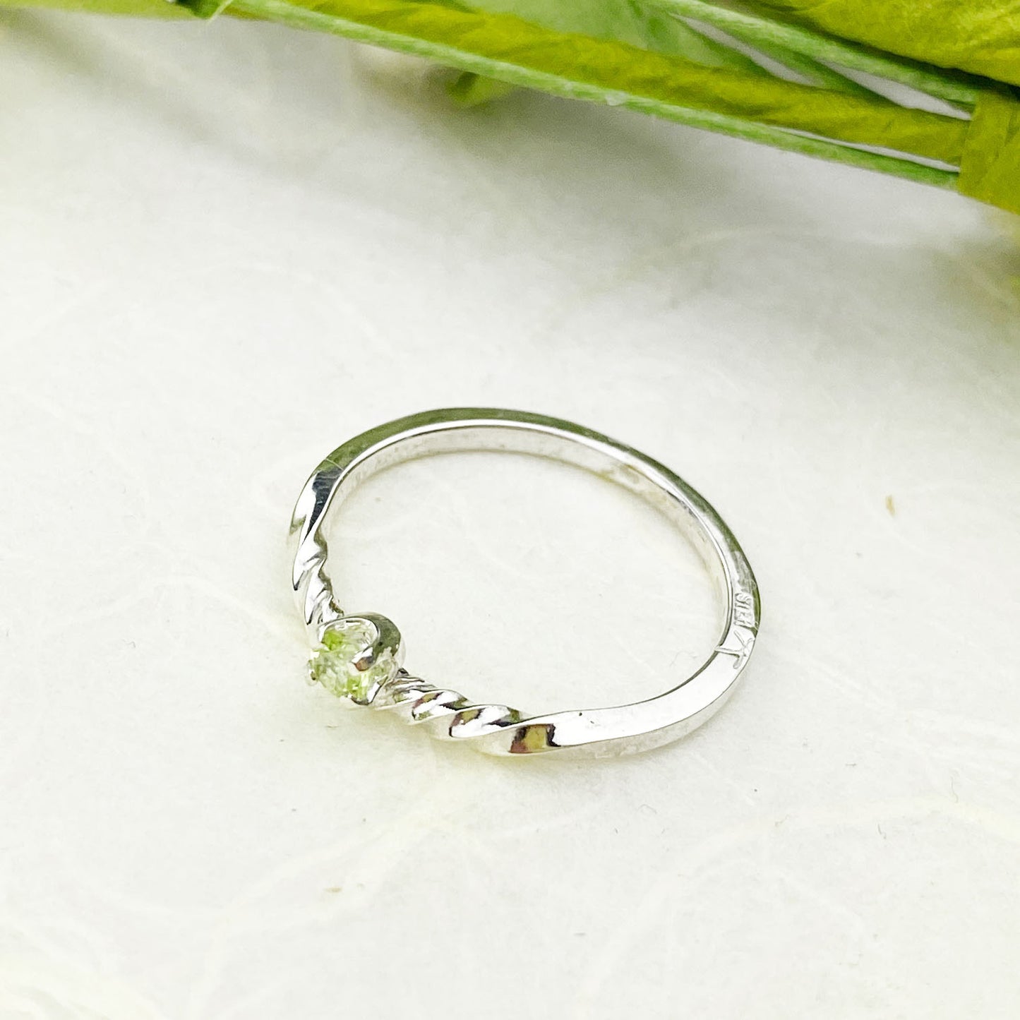 Dainty Peridot Stacking Ring