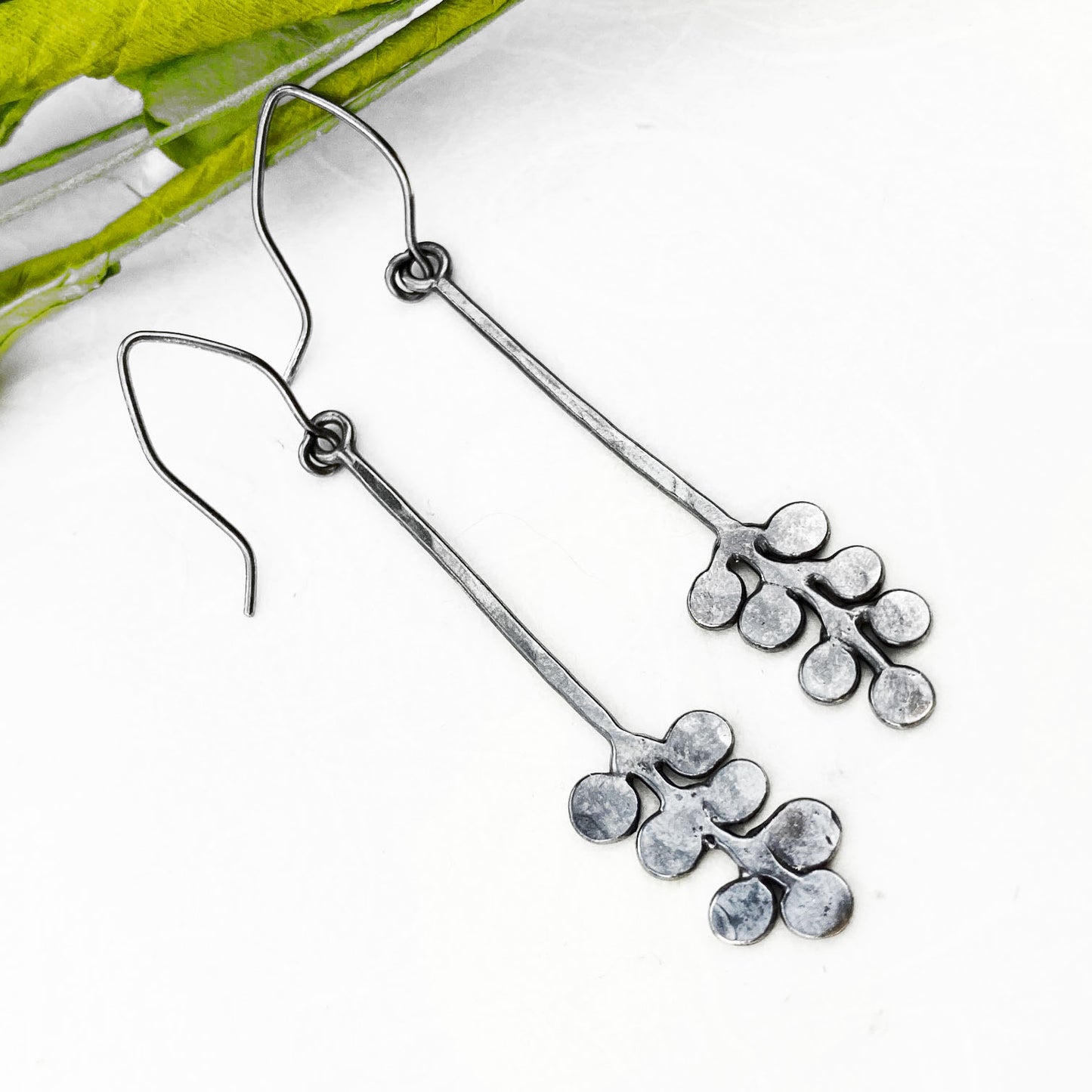 Dark Bubble Fern Earrings