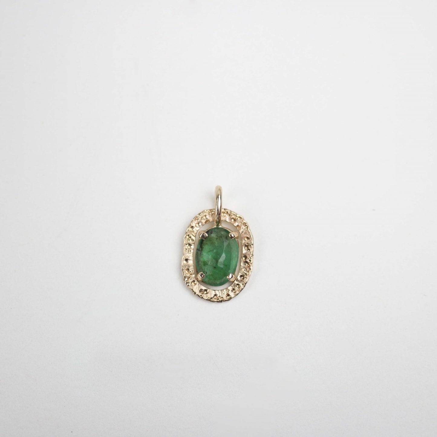 Emerald Stardust Necklace 14k Yellow Gold