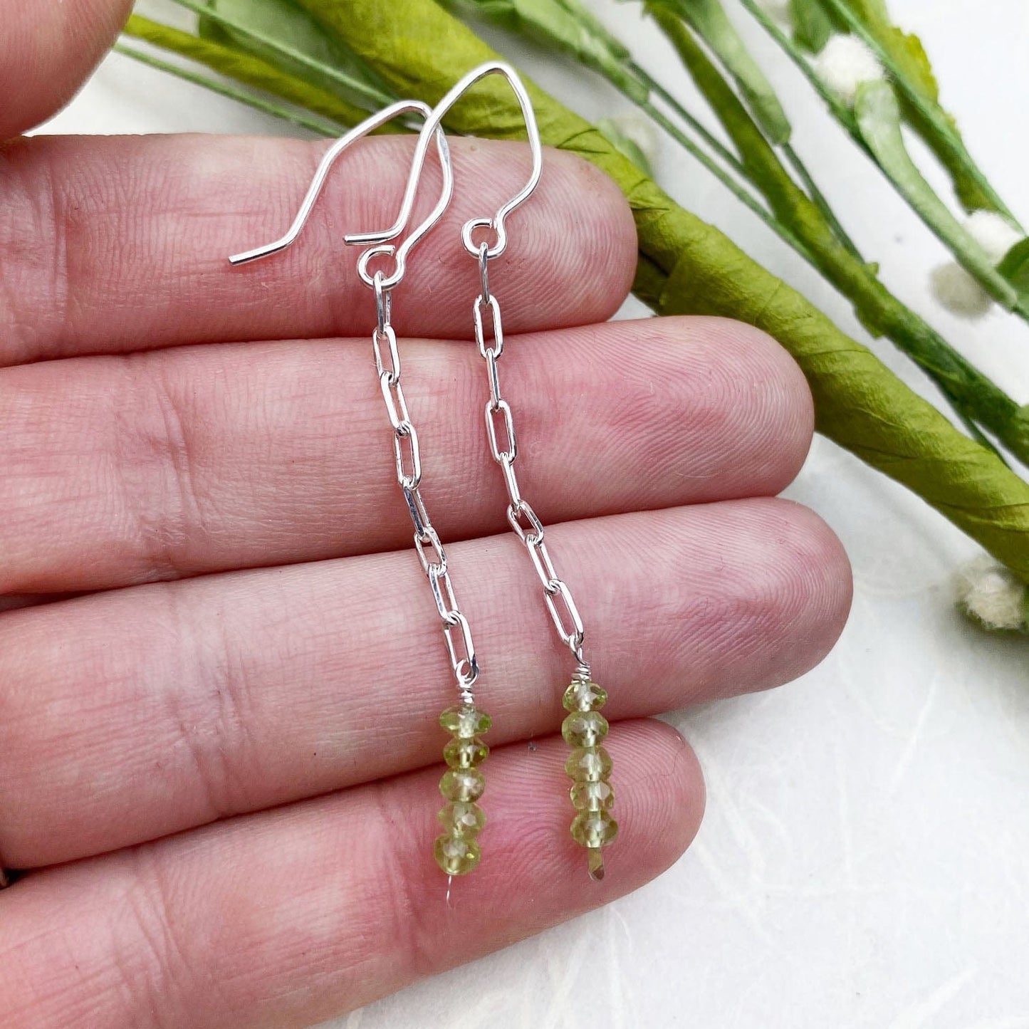 Peridot Tendril Earrings