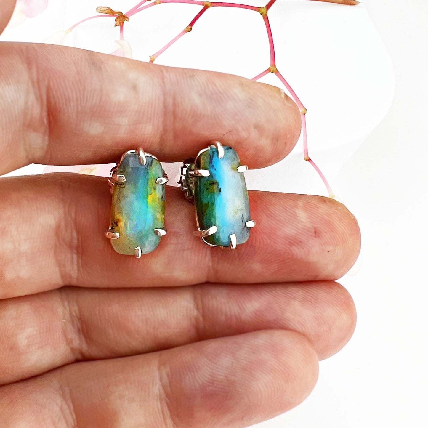 Peruvian Opal Studs