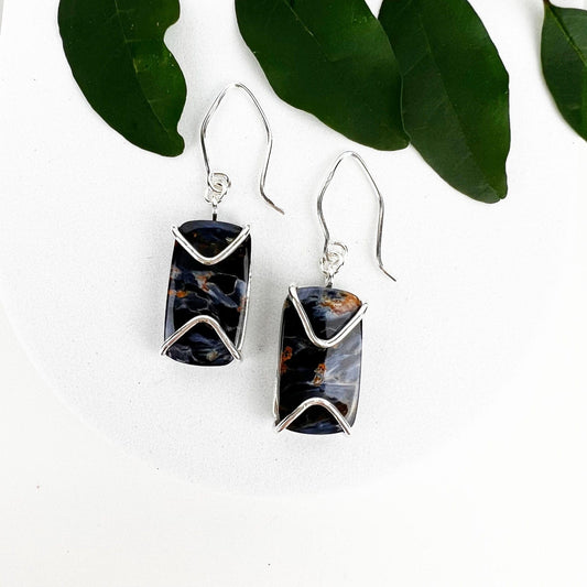 Pietersite Point Earrings