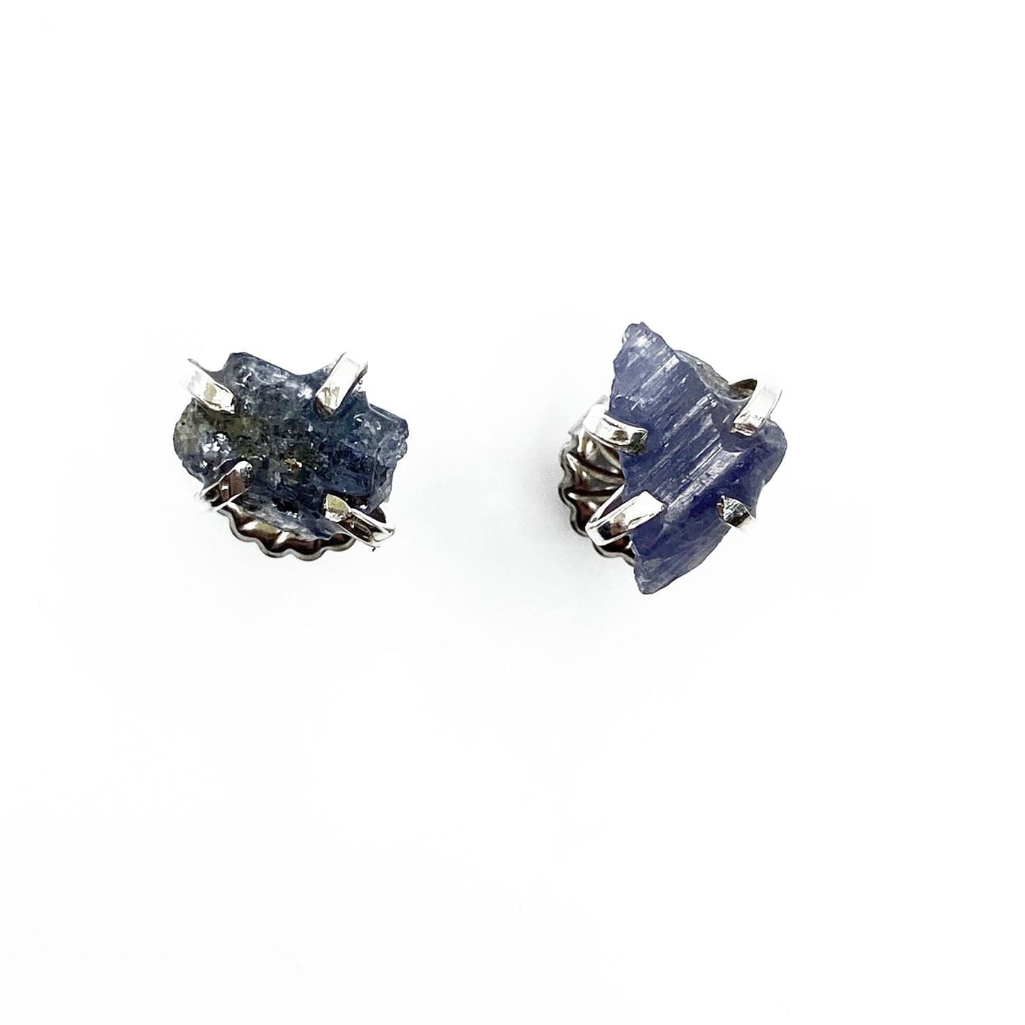 Raw Tanzanite Stud Earrings