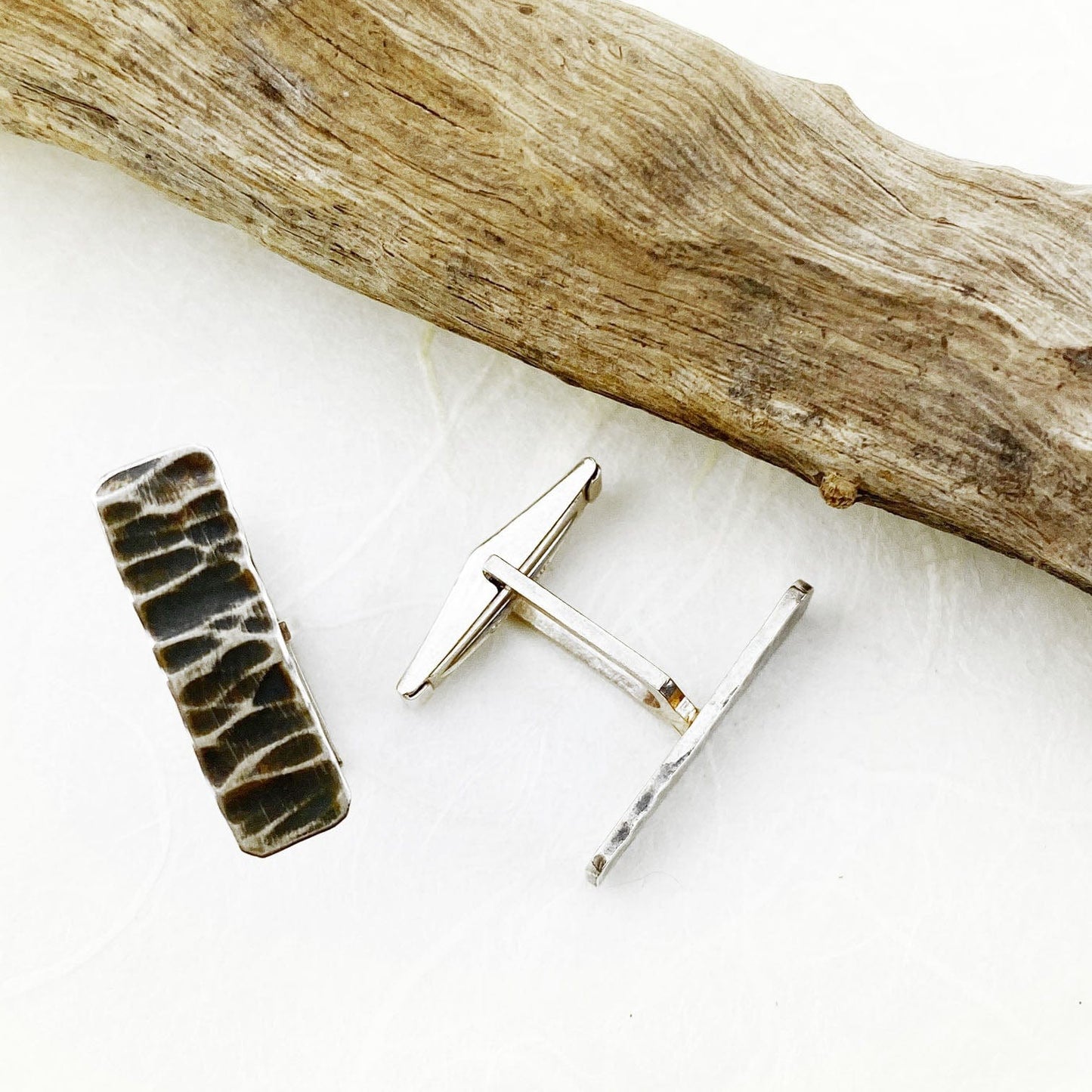 Rough and Tumble Silver Cuff Links