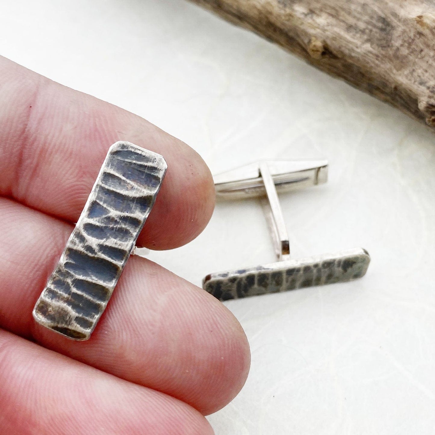 Rough and Tumble Silver Cuff Links