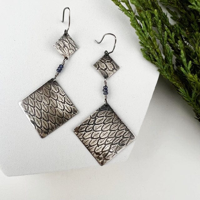 Sapphire Snakeskin Statement Earrings