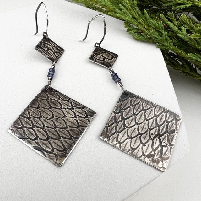 Sapphire Snakeskin Statement Earrings