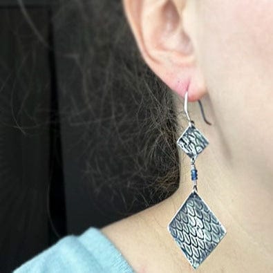 Sapphire Snakeskin Statement Earrings