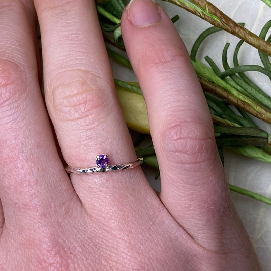 Silver Amethyst Stacking Ring