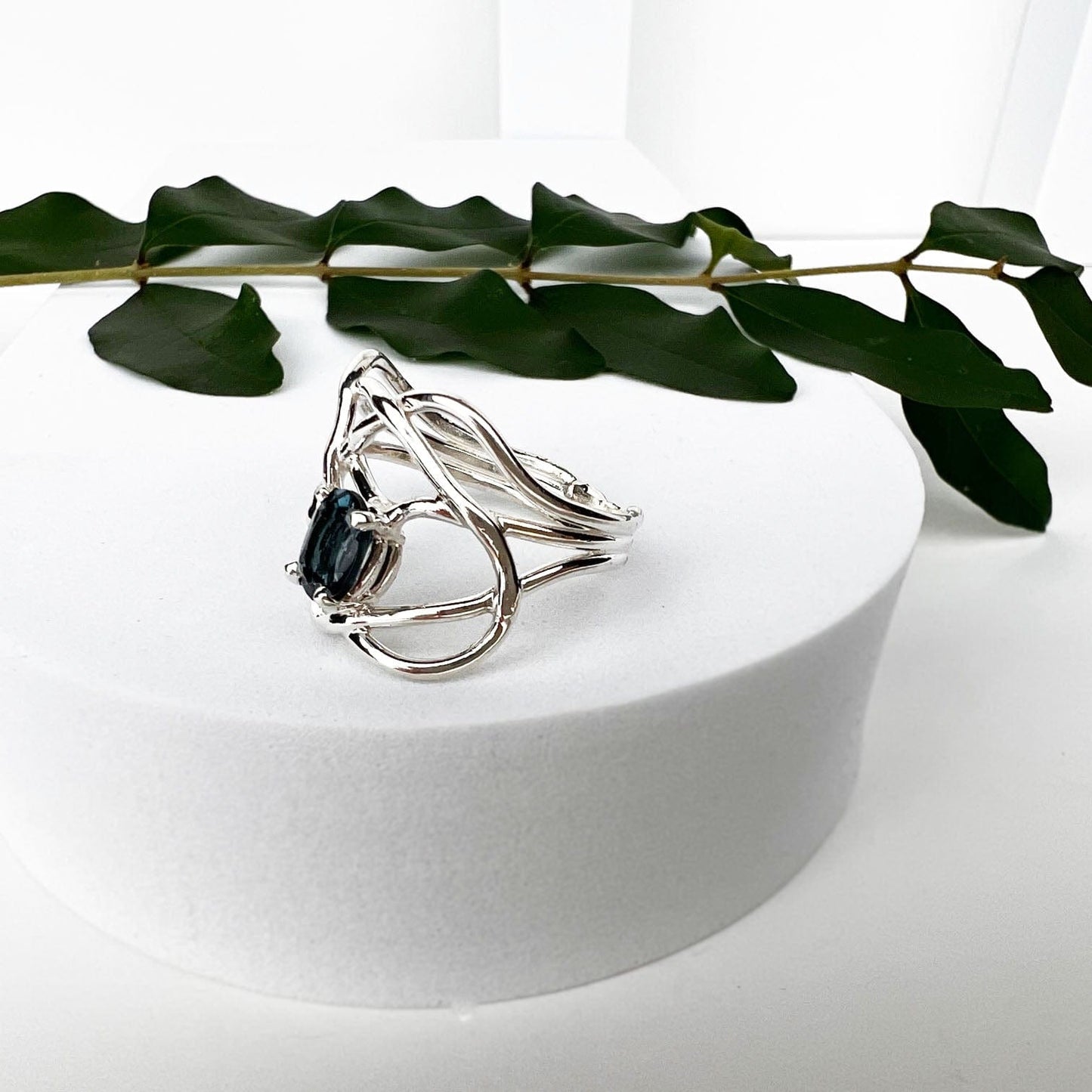 Silver London Blue Topaz Wrap Ring