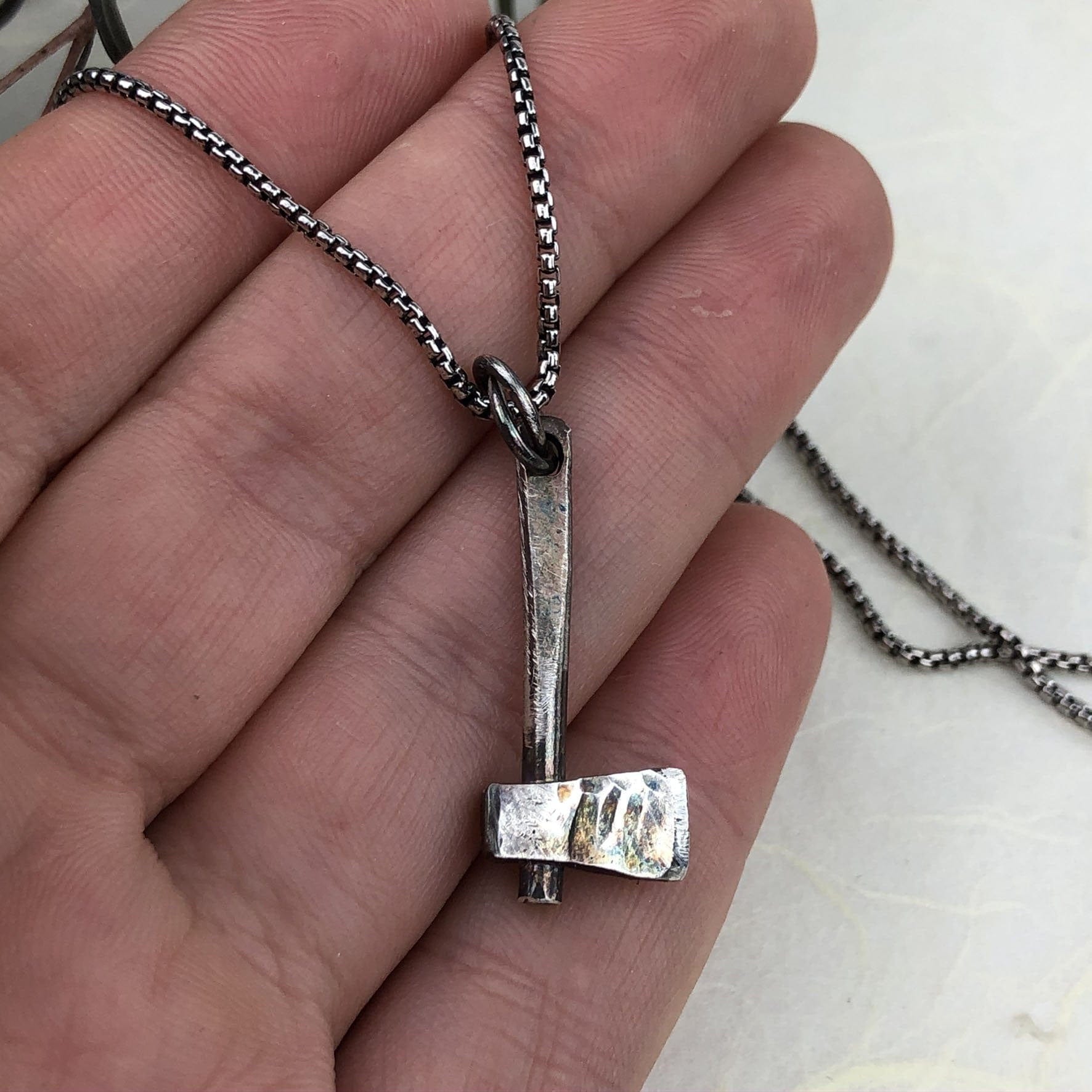 Silver Hatchet Necklace - Mettle by Abby