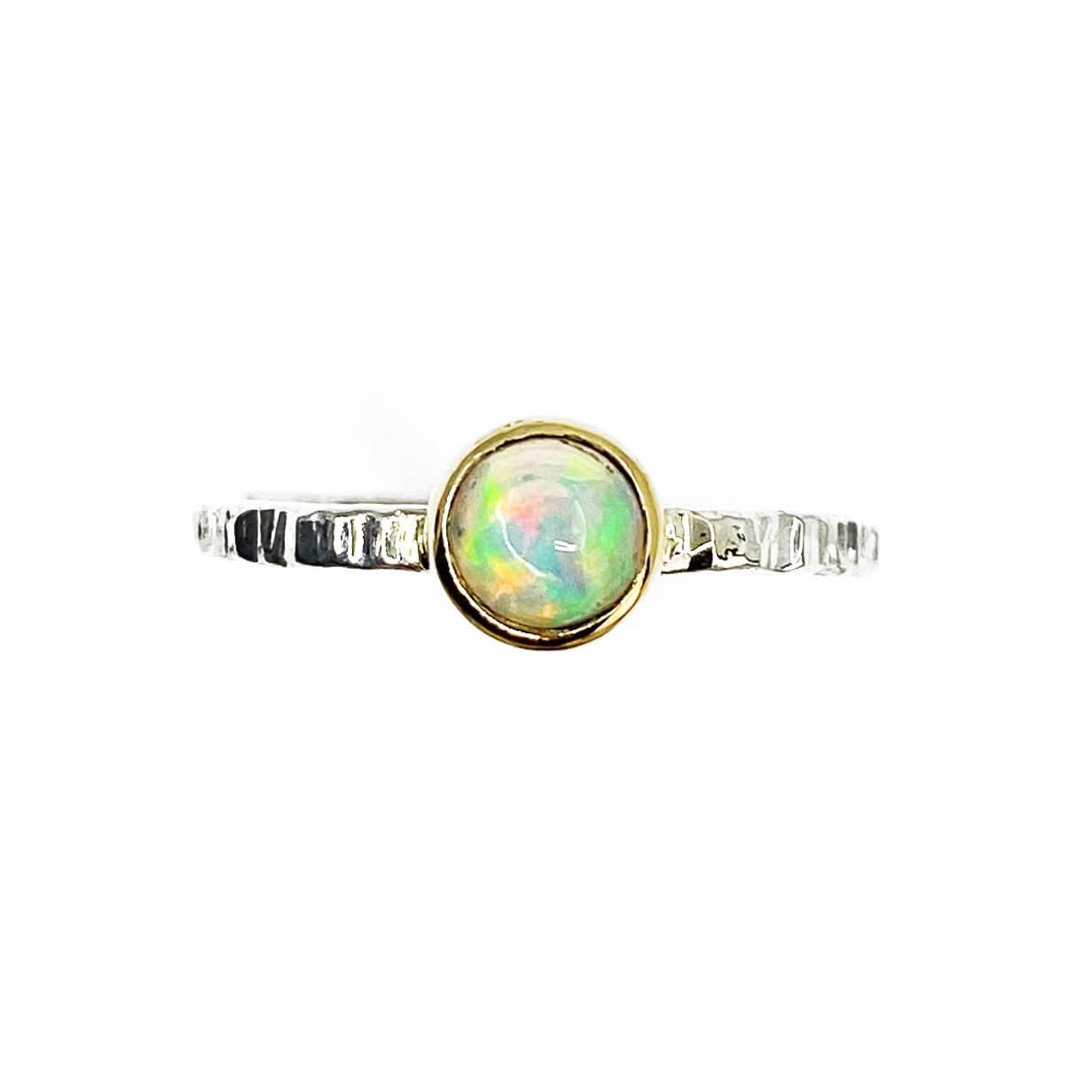 Silver and Gold Opal Ring
