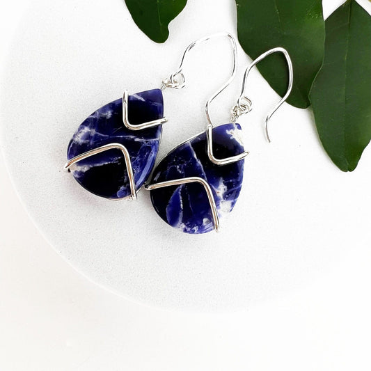 Sodalite Point Earrings