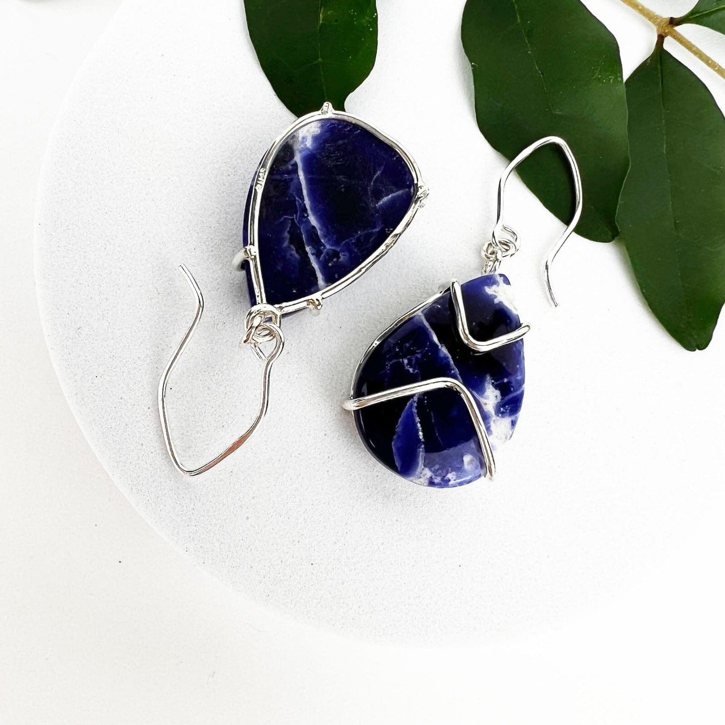 Sodalite Point Earrings