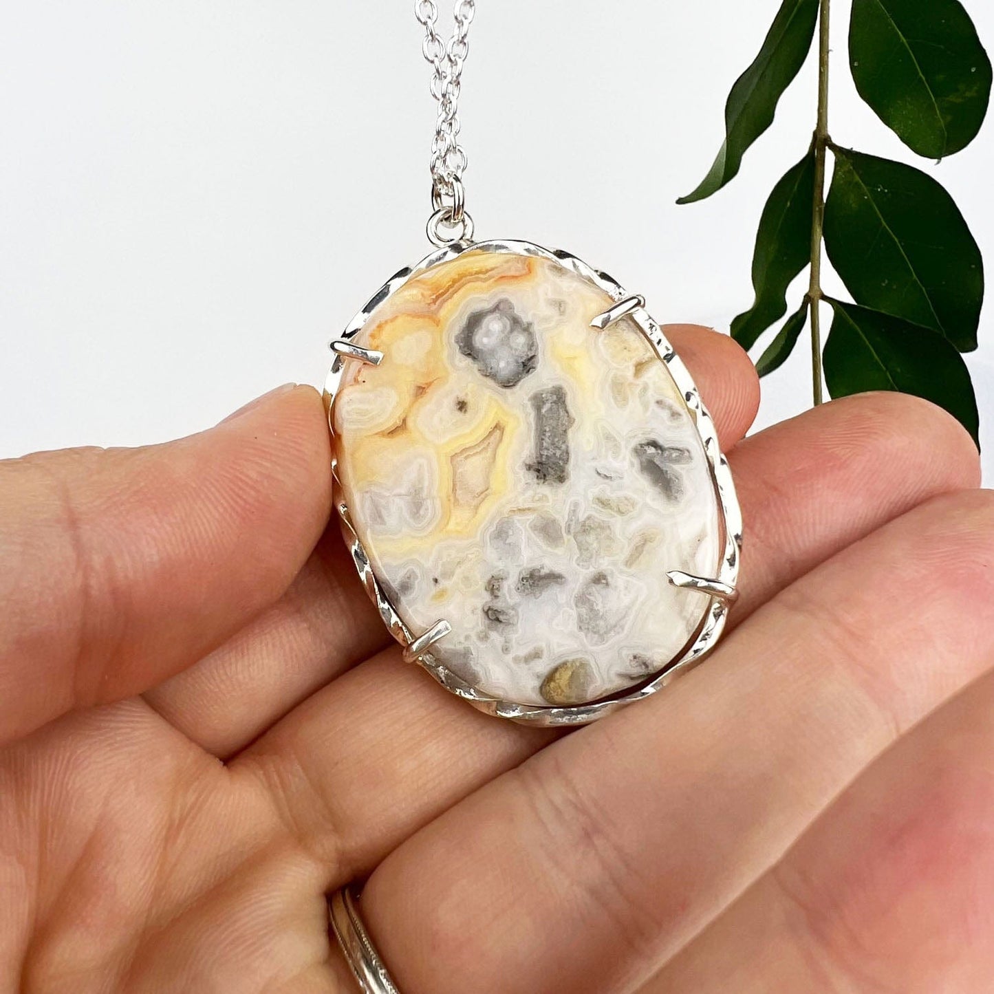 Yellow Crazy Lace Agate Winds Necklace
