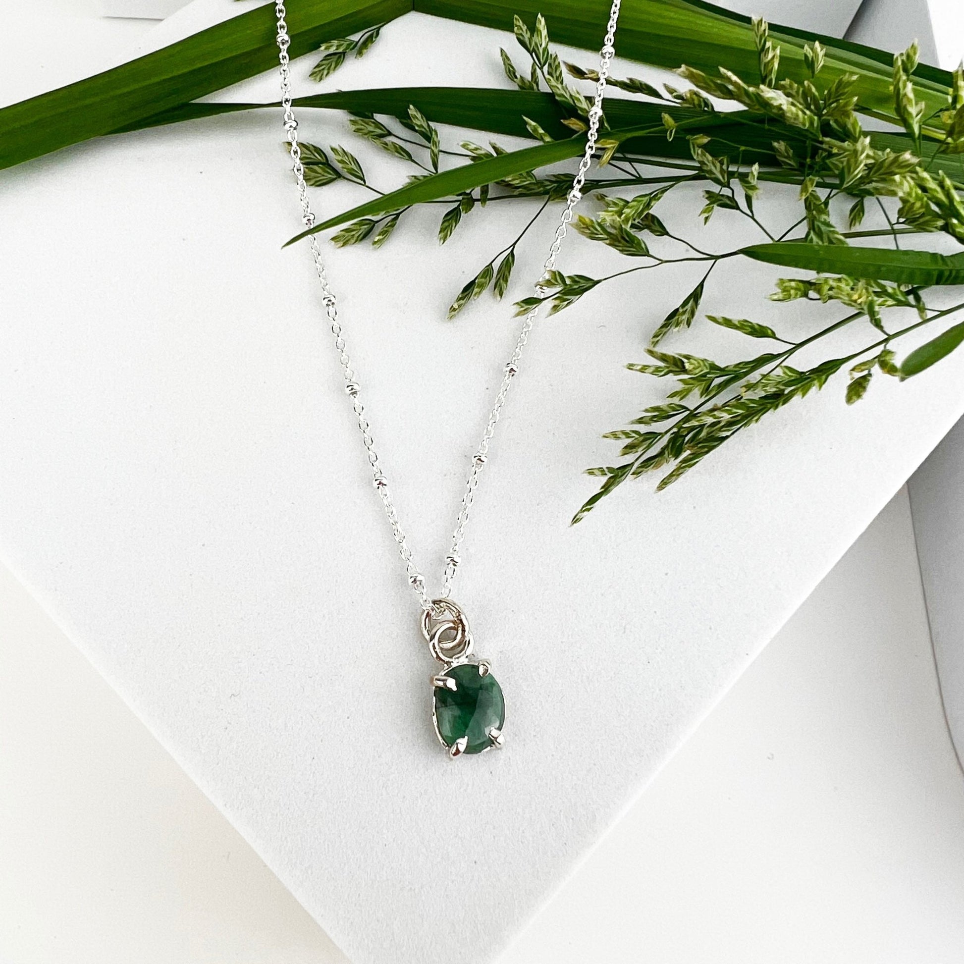 May Birthstone Necklace Emerald – Mettle by Abby