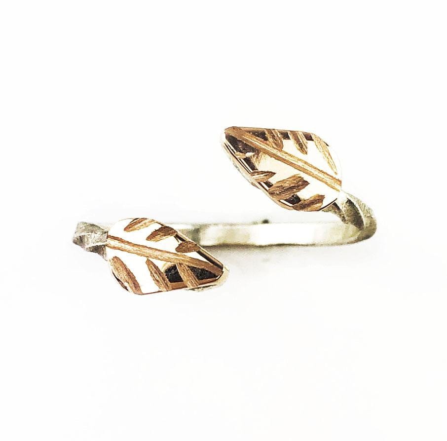 Rose Gold Elven Leaf Ring - Mettle by Abby